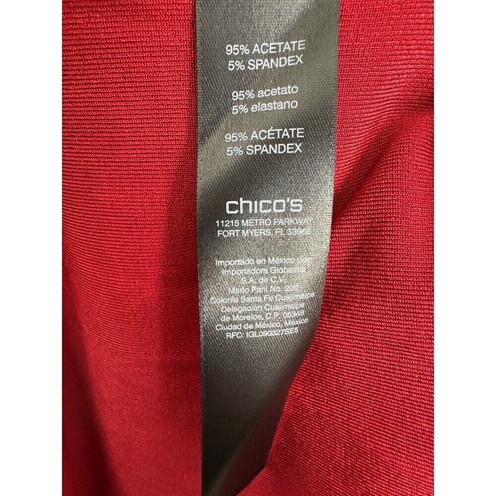 NEW Chico's Travelers Enamel Red Women's Formal Chain Detail Top Size 3 US XL 16 - Picture 6 of 6